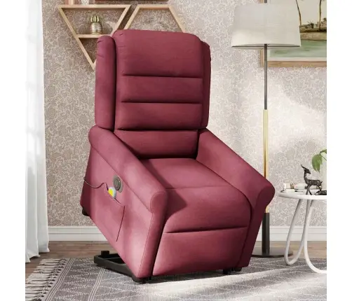 Elektrisks Masāžas Krēsls, Paceļams/Atgāžams, Vīnsarkans Audums Vidaxl Elektrisks Masāžas Krēsls, Paceļams/Atgāžams, Vīnsarkans Audums Vidaxl