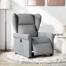 Elektrisks Atpūtas Krēsls, Atgāžams, Gaiši Pelēks Audums Vidaxl
