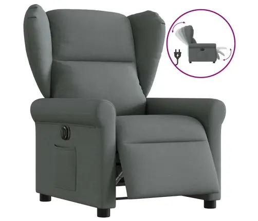Elektrinis Atlošiamas Krėslas, Tamsiai Pilkos Spalvos, Audinys