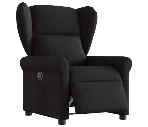 Elektrisks Atpūtas Krēsls, Atgāžams, Melns Audums Vidaxl