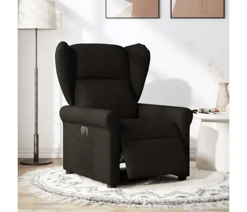 Elektrisks Atpūtas Krēsls, Atgāžams, Melns Audums Vidaxl