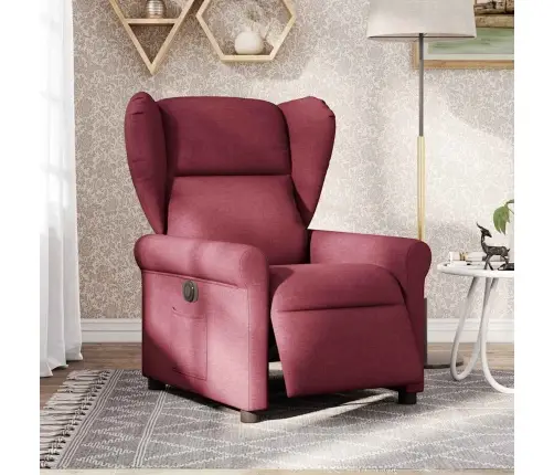 Elektrisks Atpūtas Krēsls, Atgāžams, Vīnsarkans Audums Vidaxl