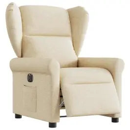 Elektrisks Atpūtas Krēsls, Atgāžams, Krēmkrāsas Audums Vidaxl Elektrisks Atpūtas Krēsls, Atgāžams, Krēmkrāsas Audums Vidaxl