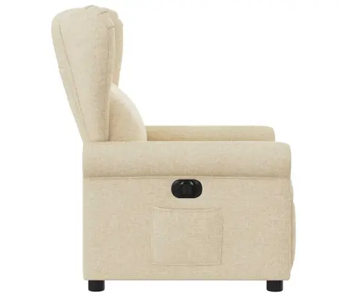 Elektrisks Atpūtas Krēsls, Atgāžams, Krēmkrāsas Audums Vidaxl