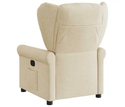 Elektrisks Atpūtas Krēsls, Atgāžams, Krēmkrāsas Audums Vidaxl