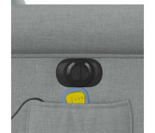 Elektrisks Masāžas Krēsls, Atgāžams, Gaiši Pelēks Audums Vidaxl