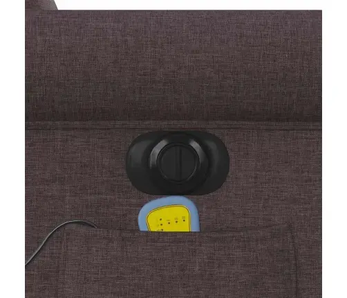 Elektrinis Atlošiamas Masažinis Krėslas, Tamsiai Rudas, Audinys