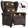 Elektrinis Atlošiamas Masažinis Krėslas, Tamsiai Rudas, Audinys