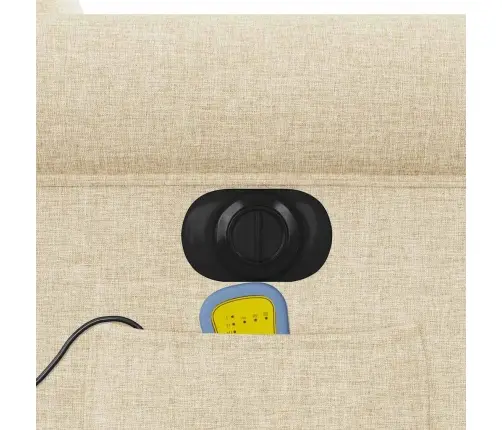 Elektrisks Masāžas Krēsls, Atgāžams, Krēmkrāsas Audums Vidaxl