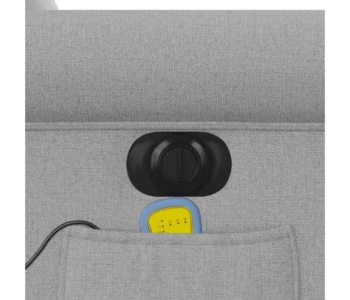 Elektrisks Masāžas Krēsls, Atgāžams, Mākonis Pelēks Audums Vidaxl