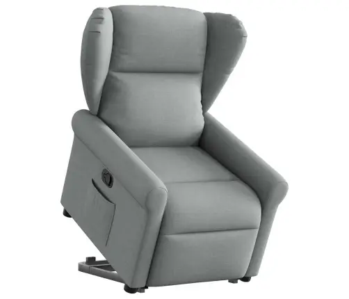 Atpūtas Krēsls, Paceļams, Atgāžams, Gaiši Pelēks Audums Vidaxl