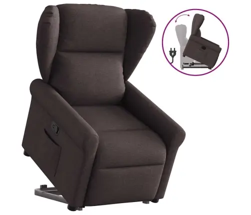 Püsti Tõusmist Toetav Tugitool, Tumepruun, Kangas