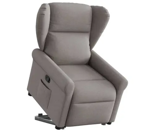 Atpūtas Krēsls, Paceļams, Atgāžams, Pelēkbrūns Audums Vidaxl