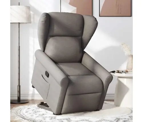 Atpūtas Krēsls, Paceļams, Atgāžams, Pelēkbrūns Audums Vidaxl