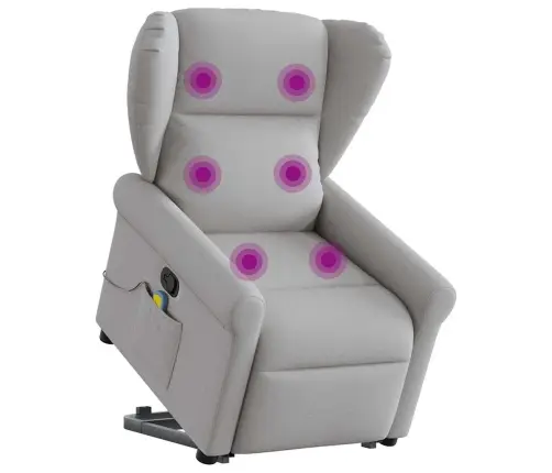 Atsistojantis Masažinis Krėslas, Pilkos Spalvos, Audinys