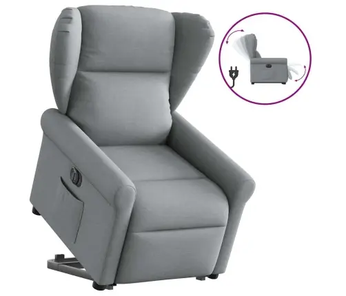 Elektriline Püsti Tõusmist Toetav Tugitool, Helehall Kangas