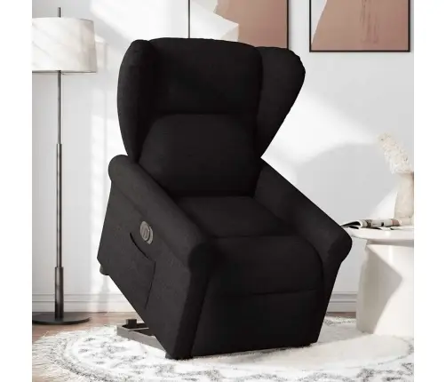 Elektrisks Atpūtas Krēsls, Paceļams, Atgāžams, Melns Audums Vidaxl Elektrisks Atpūtas Krēsls, Paceļams, Atgāžams, Melns Audums Vidaxl