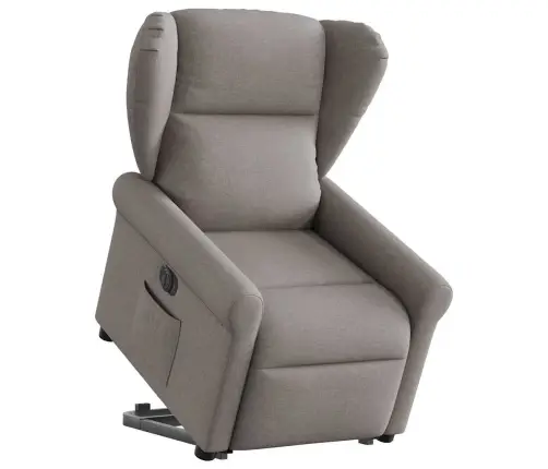 Elektrisks Atpūtas Krēsls, Paceļams/Atgāžams, Pelēkbrūns Audums Vidaxl