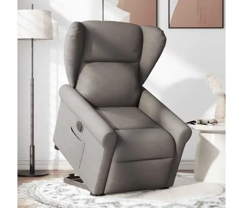 Elektrisks Atpūtas Krēsls, Paceļams/Atgāžams, Pelēkbrūns Audums Vidaxl