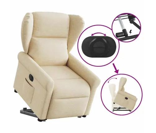 Elektriline Püstitõusmist Toetav Tugitool, Kreemjas, Kangas