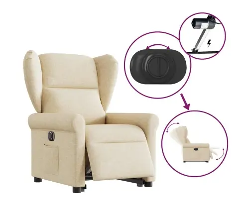 Elektriline Püstitõusmist Toetav Tugitool, Kreemjas, Kangas