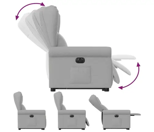 Atsistojantis Atlošiamas Krėslas, Pilkos Spalvos, Audinys