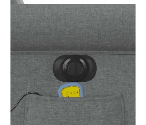 Elektrisks Masāžas Krēsls, Paceļams, Atgāžams, Pelēks Audums Vidaxl