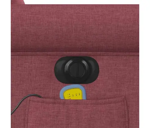 Elektrisks Masāžas Krēsls, Paceļams/Atgāžams, Vīnsarkans Audums Vidaxl