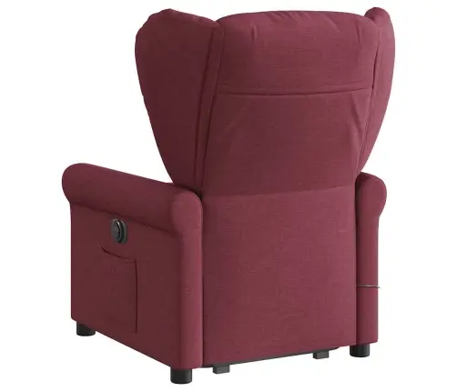 Elektrisks Masāžas Krēsls, Paceļams/Atgāžams, Vīnsarkans Audums Vidaxl