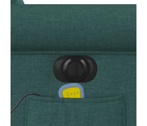 Elektrisks Masāžas Krēsls, Paceļams, Atgāžams, Zaļš Audums Vidaxl