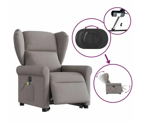 Elektriline Püstitõusmist Toetav Massaažitool, Pruunikashall