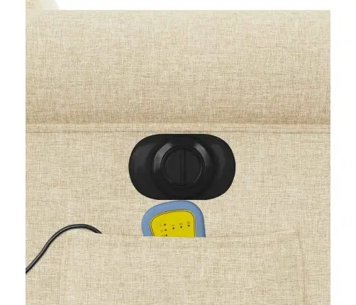 Elektrisks Masāžas Krēsls, Paceļams, Krēmkrāsas Audums Vidaxl