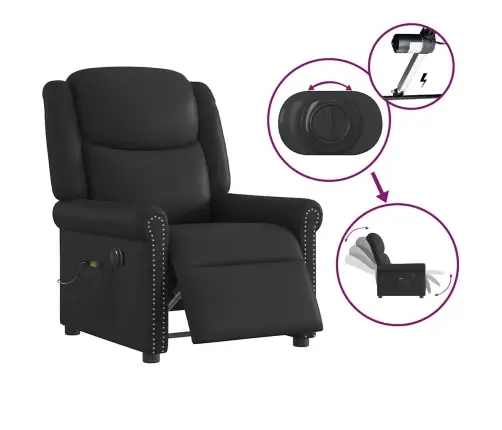 Elektriskais Masāžas Krēsls, Spīdīgs Melns Mākslīgās Ādas Vidaxl