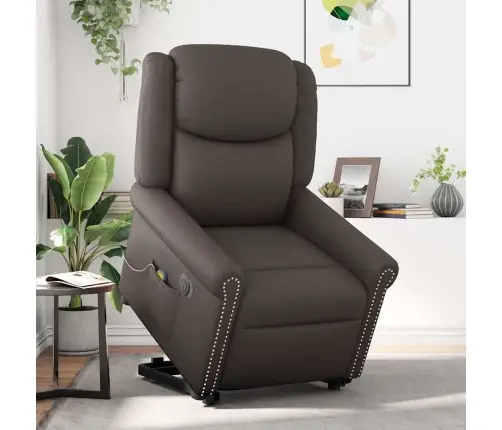 Elektriline Püstitõusmist Toetav Massaažitool, Pruun, Kunstnahk