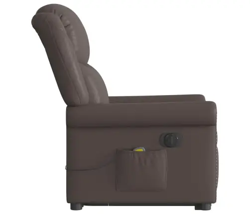 Elektriline Püstitõusmist Toetav Massaažitool, Pruun, Kunstnahk