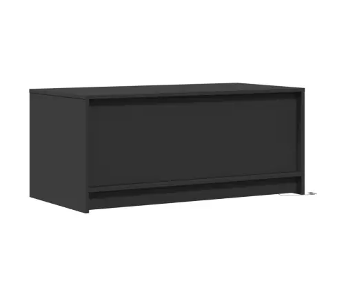 Kafijas Galdiņš Ar Led Gaismām, Melns, Inženierijas Koks Vidaxl