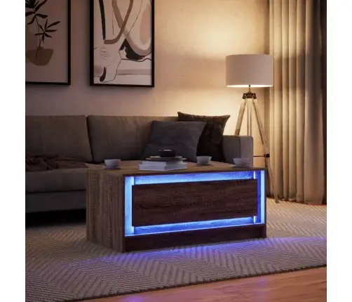 Kavos Staliukas Su Led Lemputėmis, Rudas Ąžuolo, Mediena