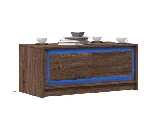 Kavos Staliukas Su Led Lemputėmis, Rudas Ąžuolo, Mediena