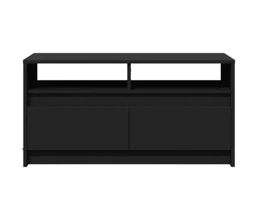 Kafijas Galdiņš Ar Led Gaismām, Melns, Inženierijas Koks Vidaxl