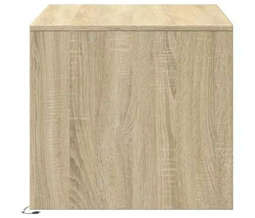 Kafijas Galdiņš Ar Led Gaismām, Ozola Krāsa, Inženierijas Koks Vidaxl