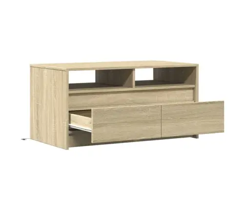 Kafijas Galdiņš Ar Led Gaismām, Ozola Krāsa, Inženierijas Koks Vidaxl