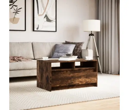 Kafijas Galdiņš Ar Led Gaismām, Ozola Krāsa, Inženierijas Koks Vidaxl