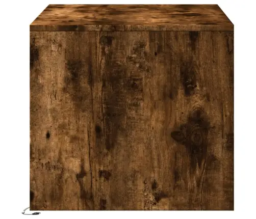 Kafijas Galdiņš Ar Led Gaismām, Ozola Krāsa, Inženierijas Koks Vidaxl