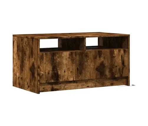 Kafijas Galdiņš Ar Led Gaismām, Ozola Krāsa, Inženierijas Koks Vidaxl