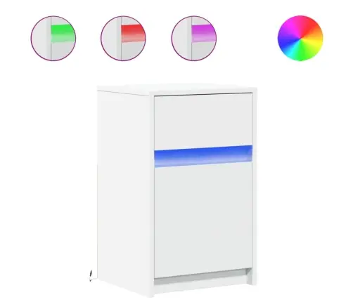 Öökapp Led-Valgustusega, Valge, Tehispuit