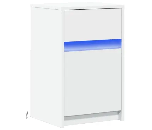 Öökapp Led-Valgustusega, Valge, Tehispuit