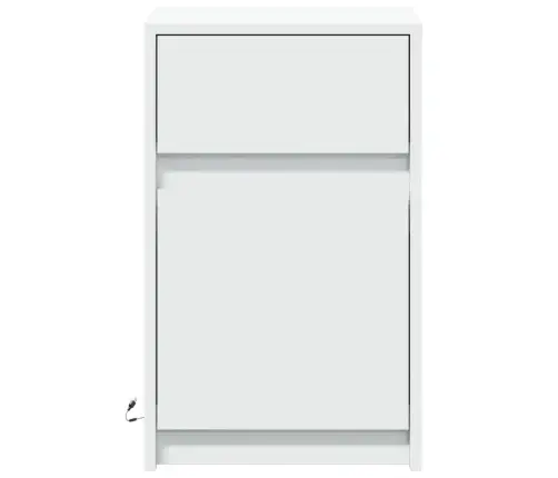 Öökapp Led-Valgustusega, Valge, Tehispuit