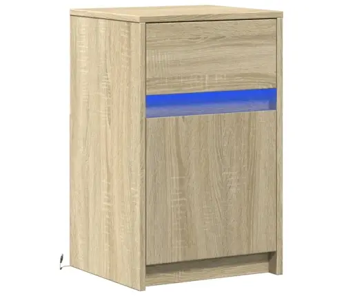 Öökapid Led-Valgustusega, Sonoma Tamm, Tehispuit