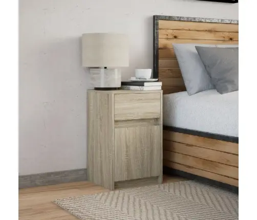 Öökapid Led-Valgustusega, Sonoma Tamm, Tehispuit