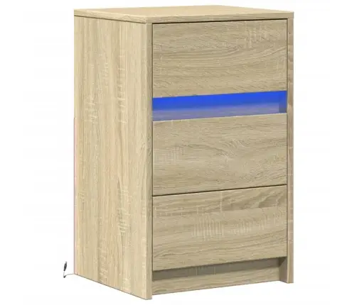 Skapītis Ar Led Apgaismojumu, Ozolkoka Krāsā, Inženierijas Koks Vidaxl